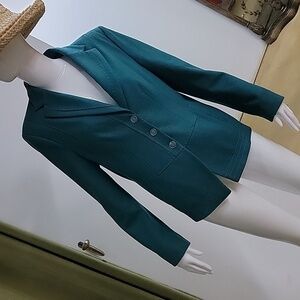 Bianca.  Green Button Down Blazer Jacket